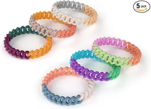 Mosquito Bracelets, 5 Pack DEET-Free Insect & Bug Repellent Bands for Adults and Kids, Individually Wrapped Wristbands