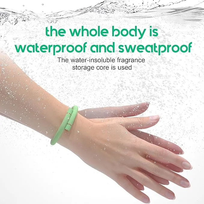 Mosquito Bracelets, Insect & Pest Mosquito Bands for Adults and Kids, DEET Free, Mosquito Wristbands Outdoor Patio Hiking Camping Gear Must Haves (10 Replacement Cores - Green)