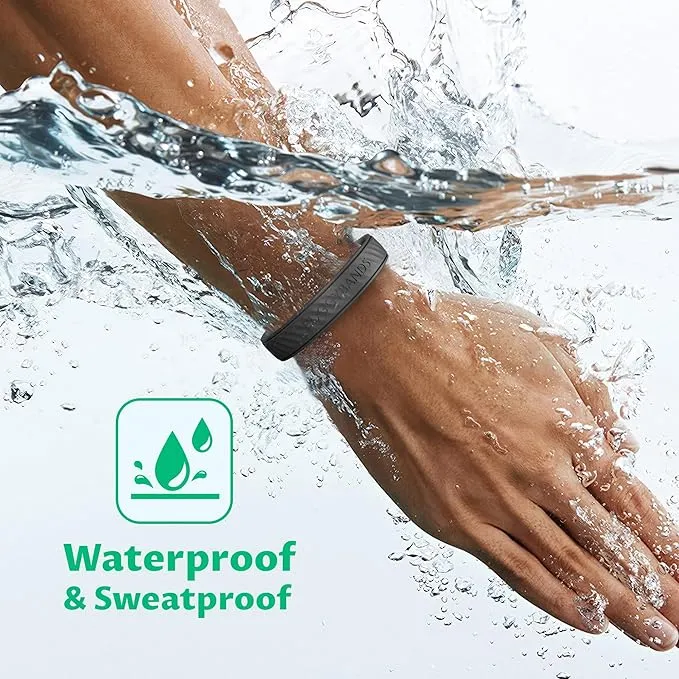Mosquito Repellent Bracelets, 2 Pack Silicone Mosquito Repellent Bands with DEET Free, Natural & Waterproof Bug Wristbands for Kids and Adults, Outdoor Traveling Protection (Black&Grey)