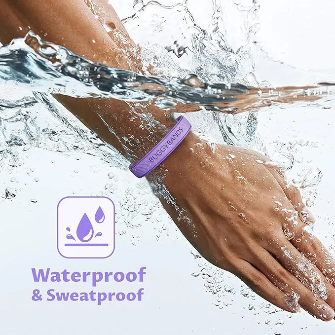 Mosquito Repellent Bracelets, 2 Pack Silicone Mosquito Repellent Bands with DEET Free, Natural & Waterproof Bug Wristbands for Kids and Adults, Outdoor Traveling Protection (Red&Purple)