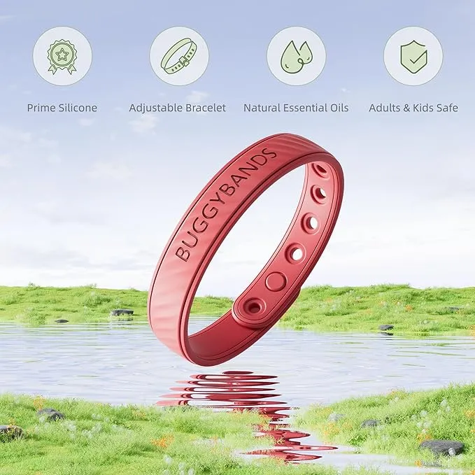 Mosquito Repellent Bracelets, 4 Pack Silicone Mosquito Repellent Bands with DEET Free, Natural & Waterproof Bug Wristbands for Kids and Adults, Outdoor Traveling Protection