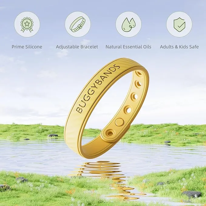 Mosquito Repellent Bracelets, 6 Pack Silicone Mosquito Repellent Bands with DEET Free, Natural & Waterproof Bug Wristbands for Kids and Adults, Outdoor Traveling Protection
