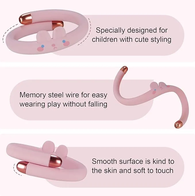 Mosquito Repellent Bracelets for Kids & Toddlers, Reusable Natural Bug Insect Repellent Bands, Waterproof DEET-Free Wristband for Outdoor Camping Traveling Essentials (Pink)
