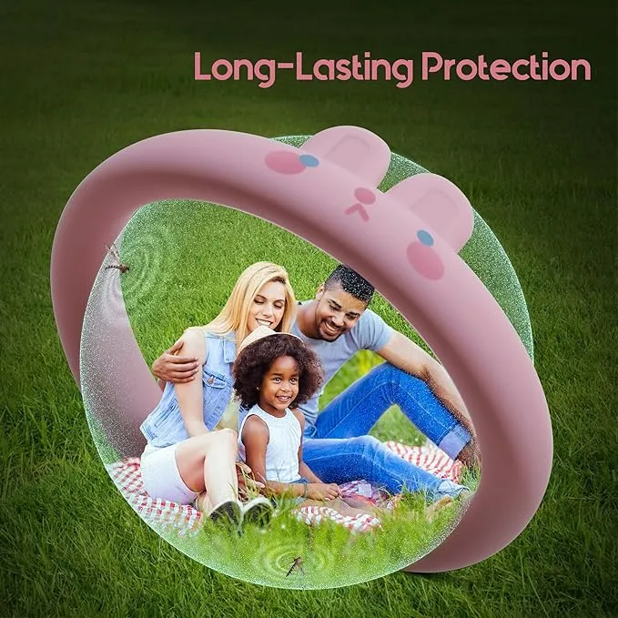 Mosquito Repellent Bracelets for Kids & Toddlers, Reusable Natural Bug Insect Repellent Bands, Waterproof DEET-Free Wristband for Outdoor Camping Traveling Essentials (Pink)