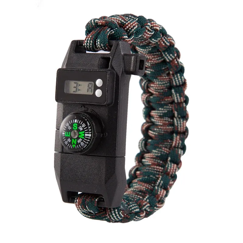 Multi-function 7-in-1 Survival Bracelet - Paracord Bangles with Compass, Whistle for Outdoor Camping, Hiking, Rescue, Emergency