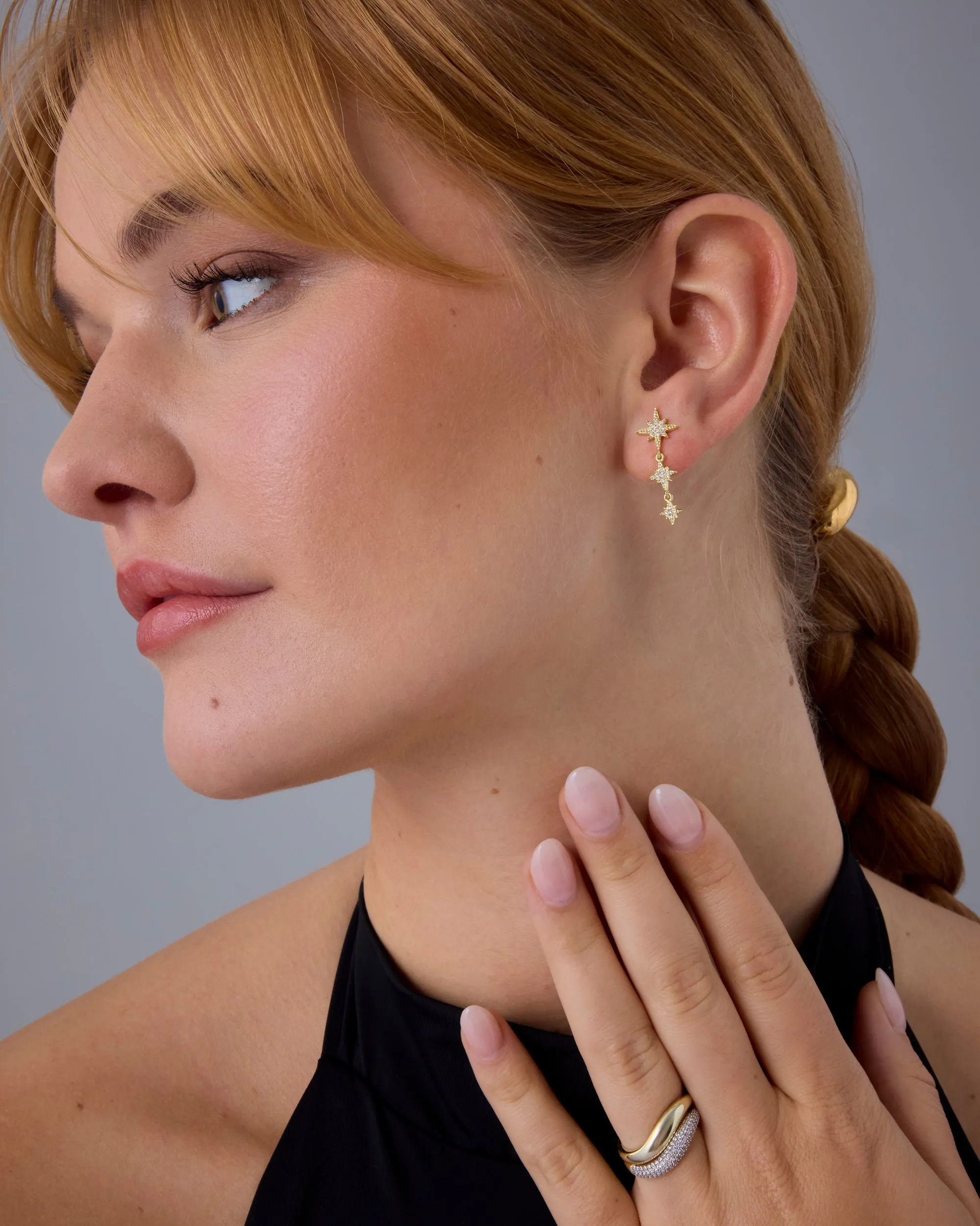 Multi Starburst Drop Earrings
