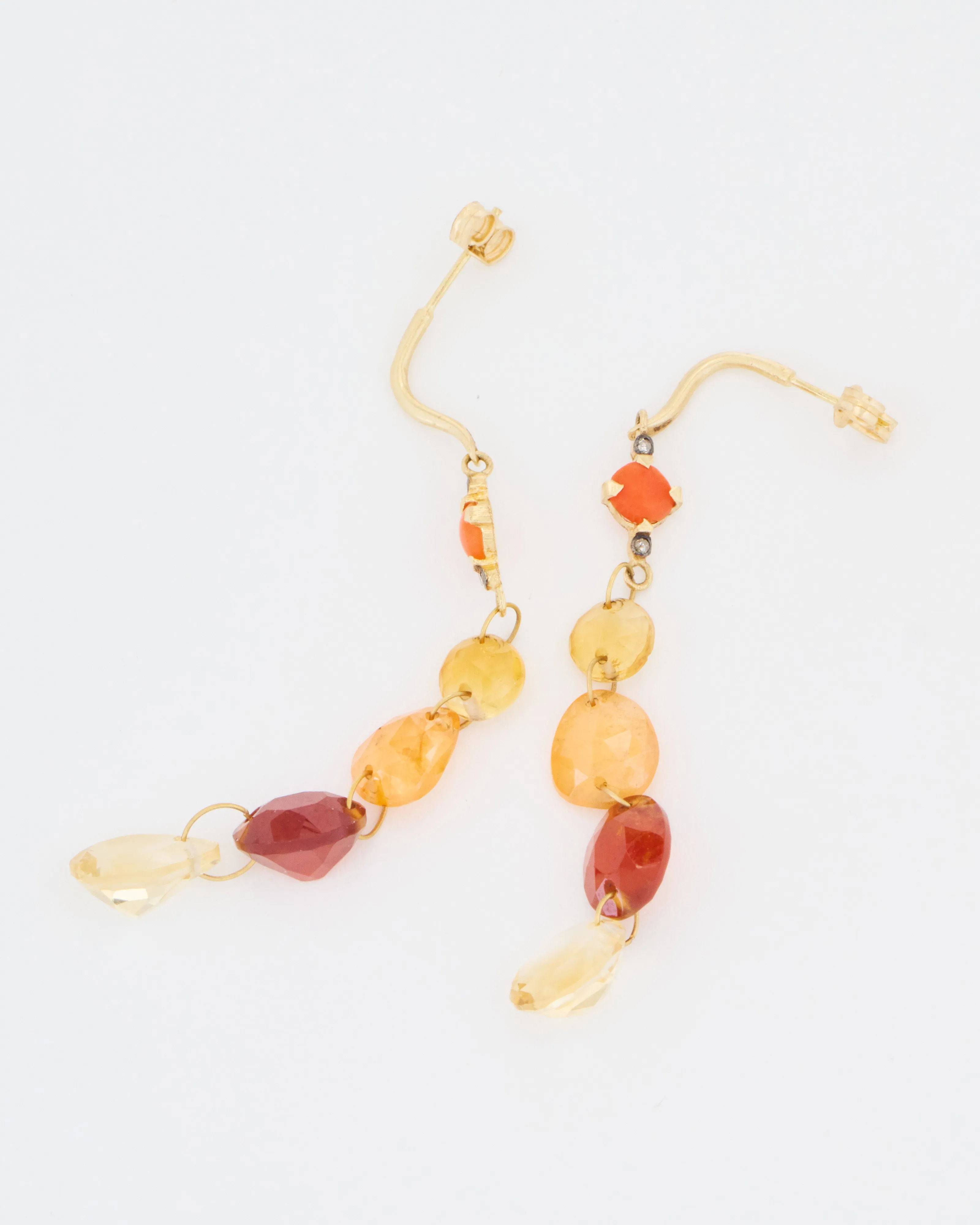 multi-stone drop earrings