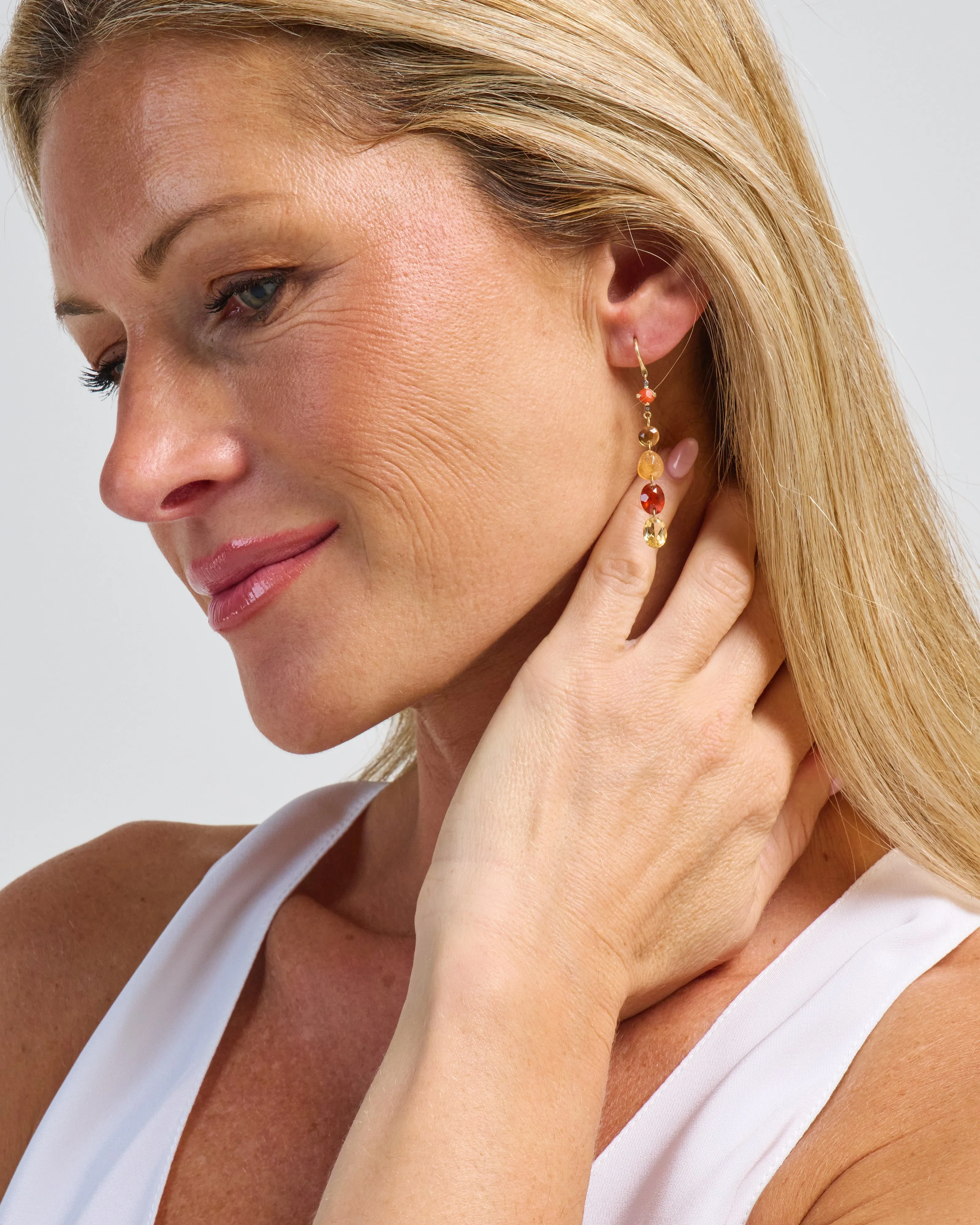 multi-stone drop earrings