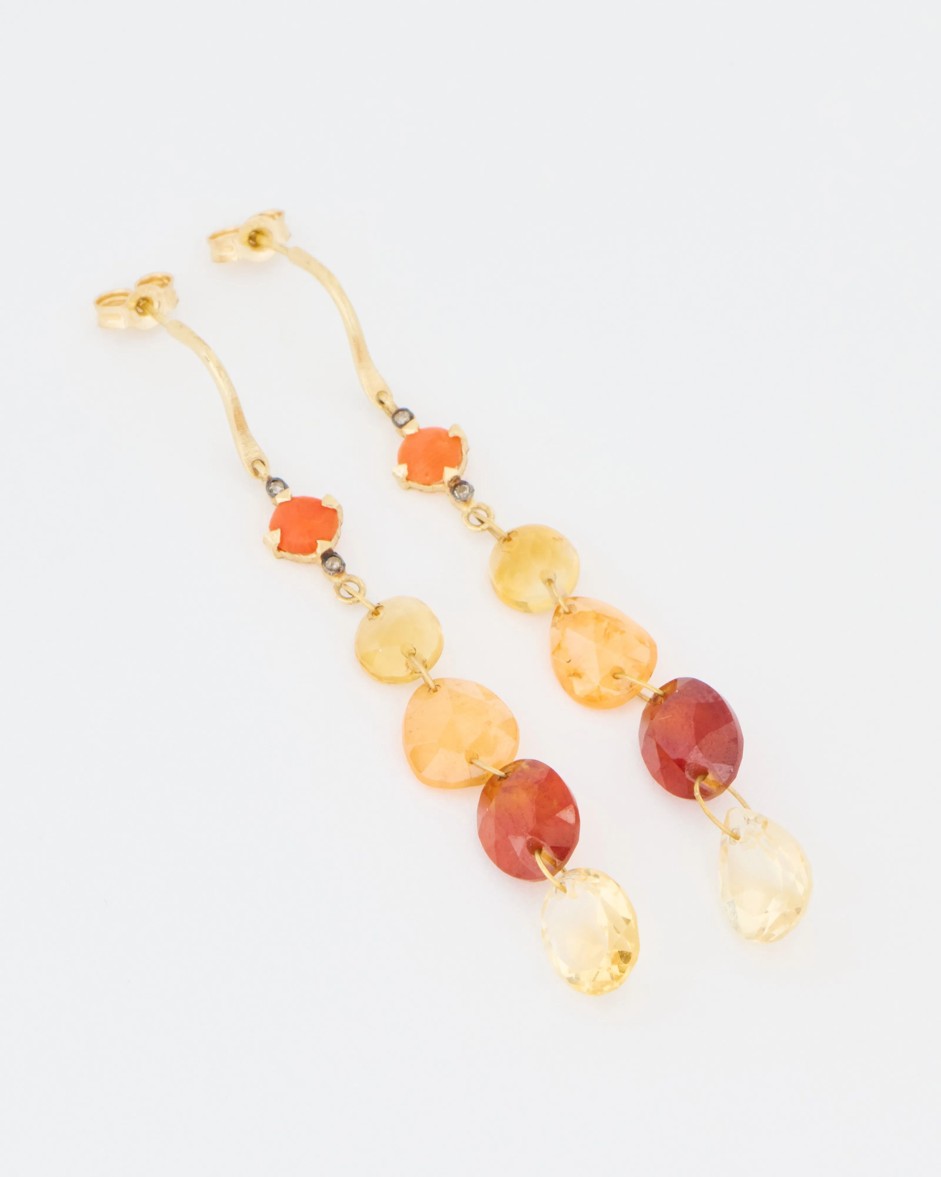 multi-stone drop earrings