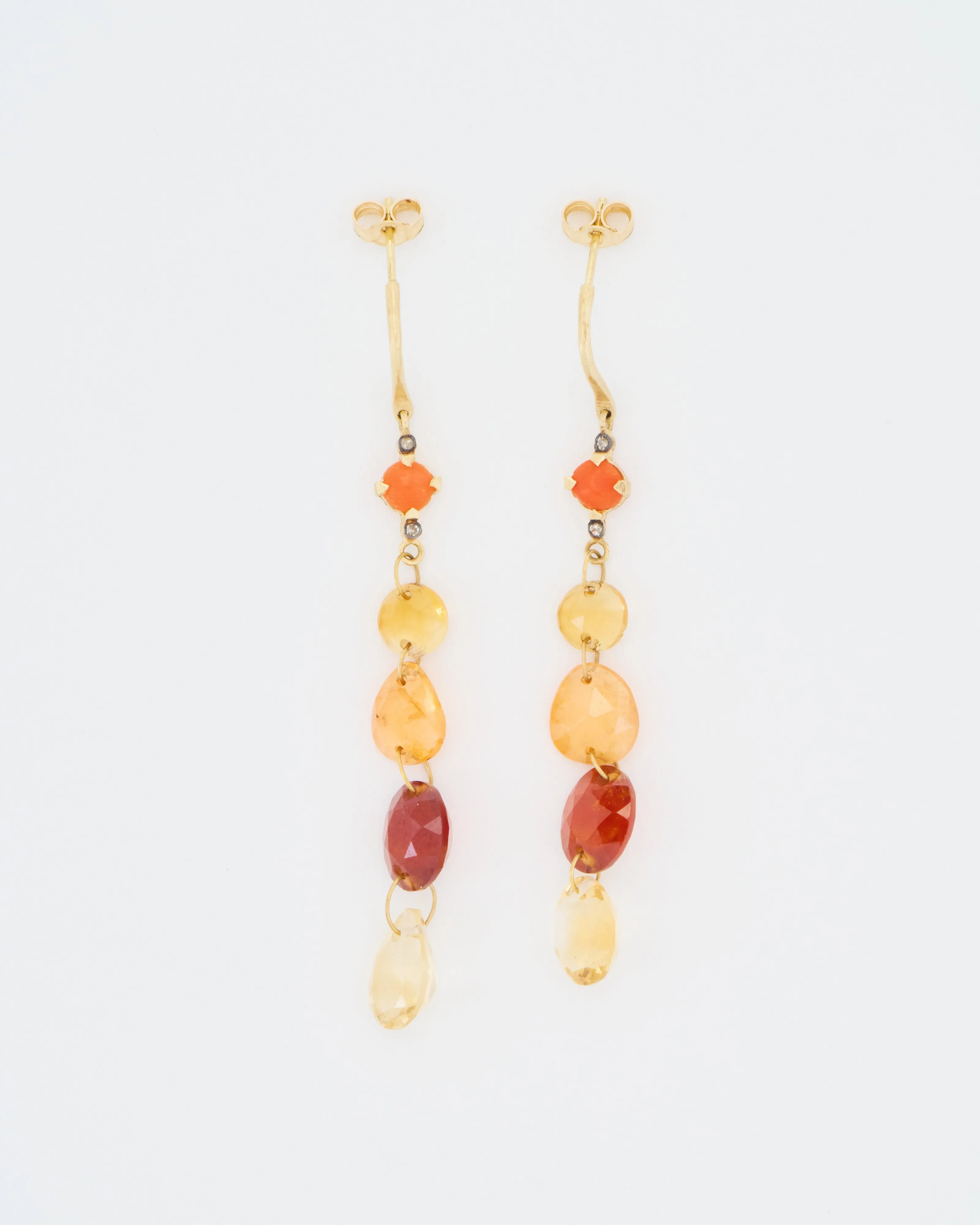 multi-stone drop earrings
