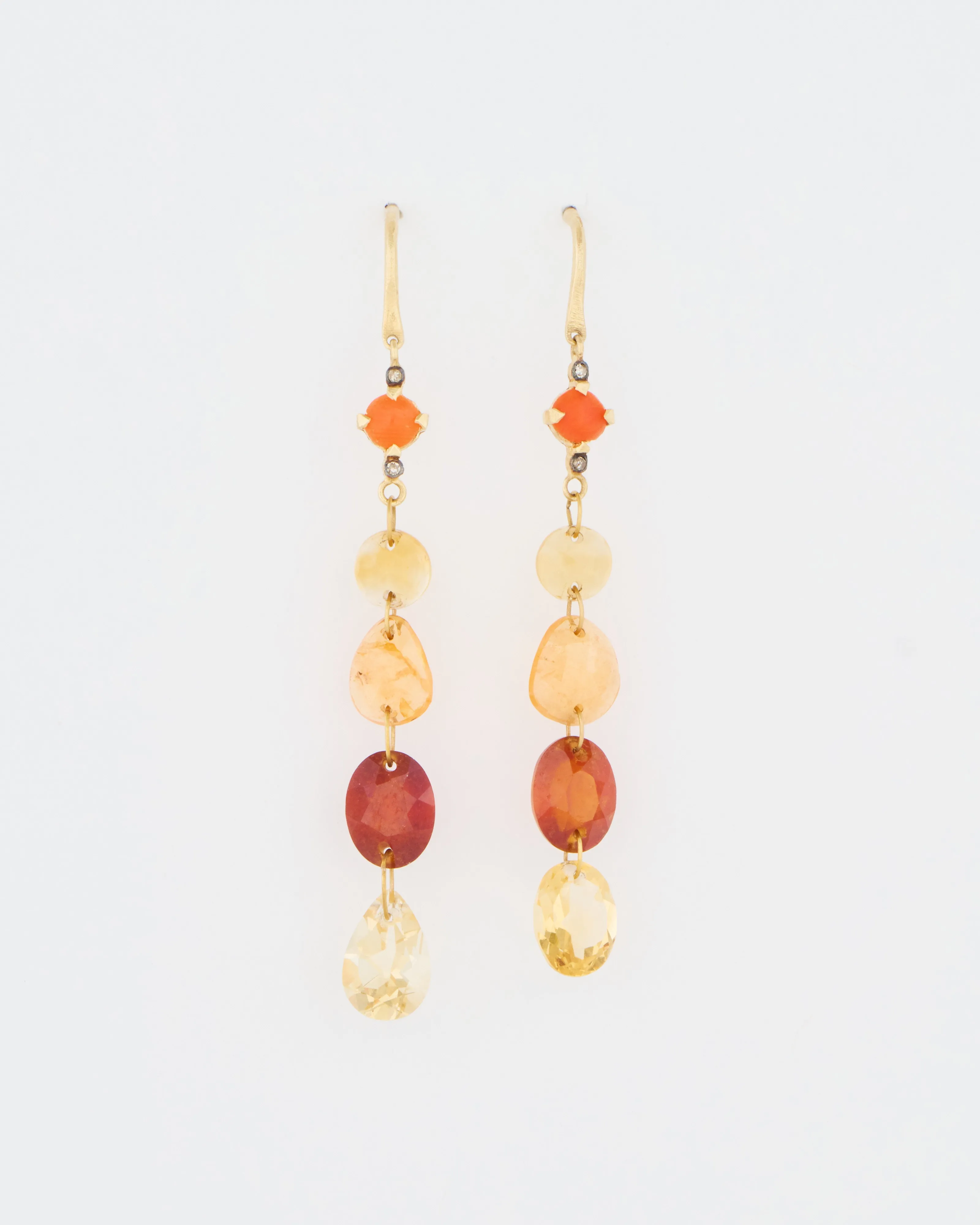multi-stone drop earrings