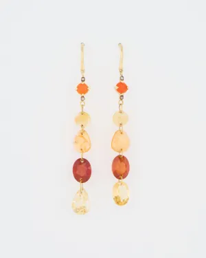 multi-stone drop earrings