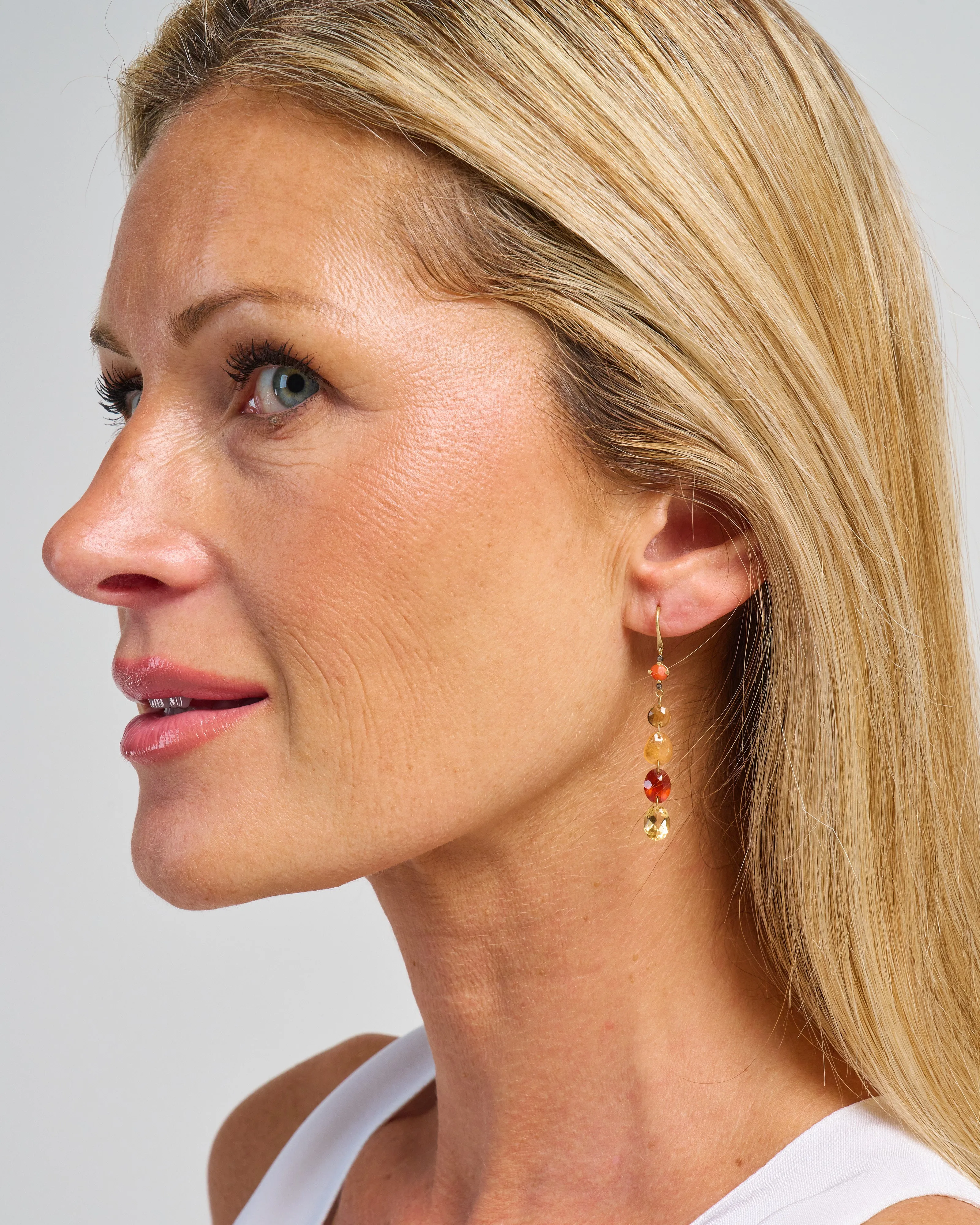 multi-stone drop earrings