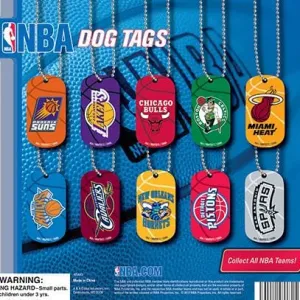 NBA Dog Tag Necklaces in 2 inch Capsules