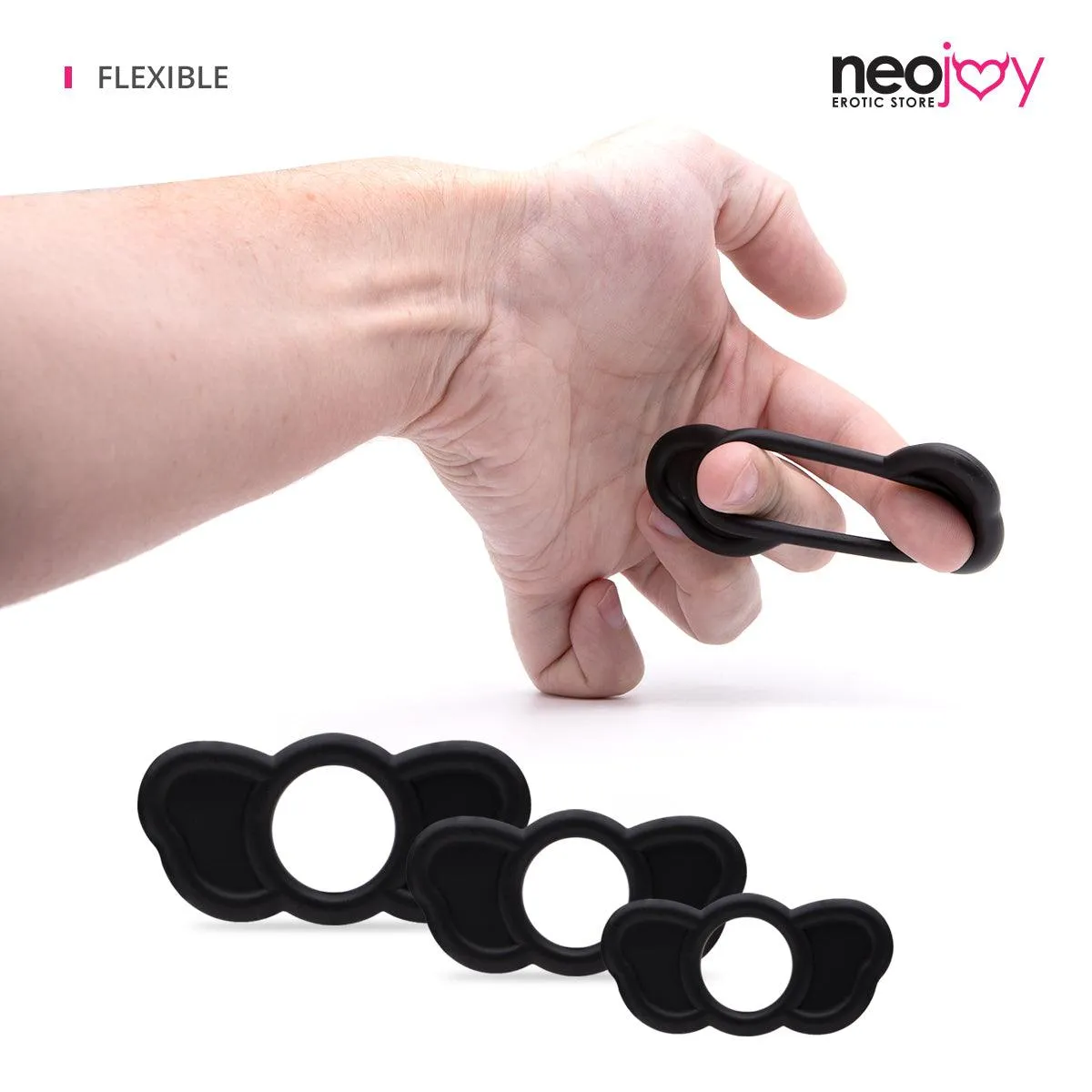 Neojoy Butterfly Elephant 3 Size Cock Ring to Enjoy a Longer Play Time