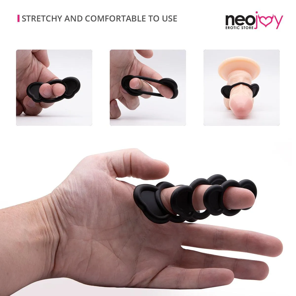 Neojoy Butterfly Elephant 3 Size Cock Ring to Enjoy a Longer Play Time