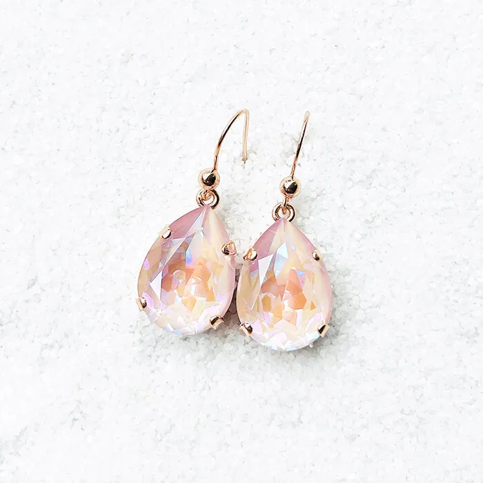Nikki Pink Swarovski Drop Earrings