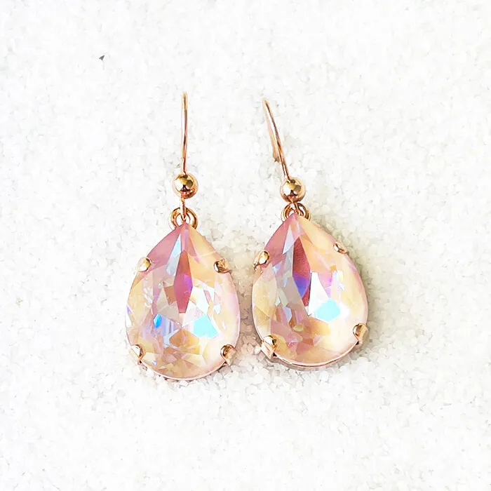 Nikki Pink Swarovski Drop Earrings