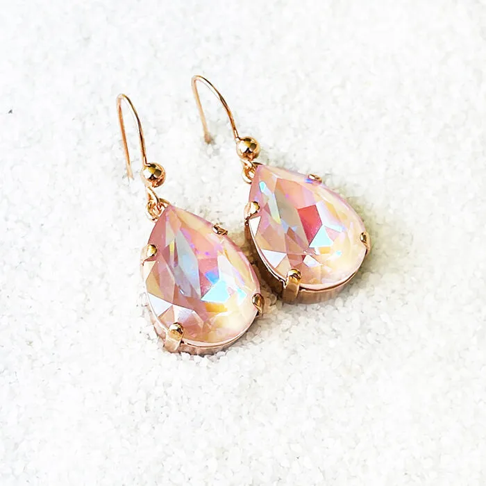 Nikki Pink Swarovski Drop Earrings