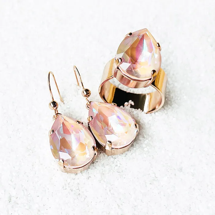 Nikki Pink Swarovski Drop Earrings