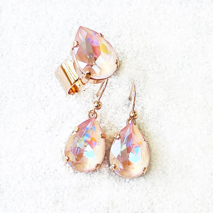 Nikki Pink Swarovski Drop Earrings