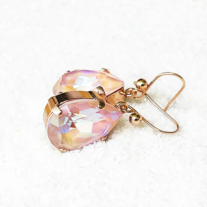 Nikki Pink Swarovski Drop Earrings