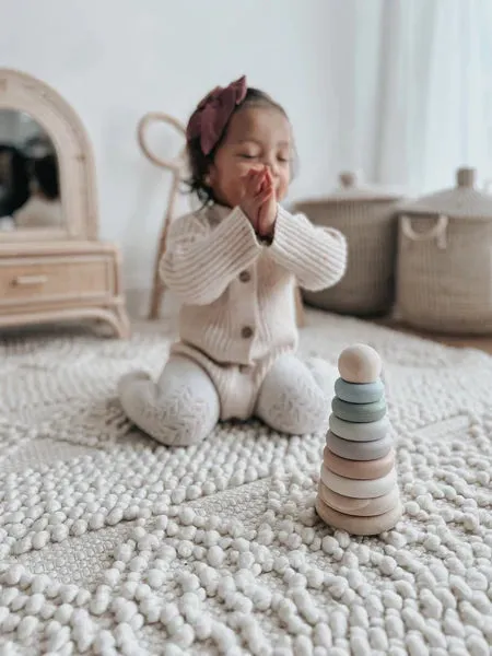 noüka Wood and Silicone Stacker (Sand Tower)