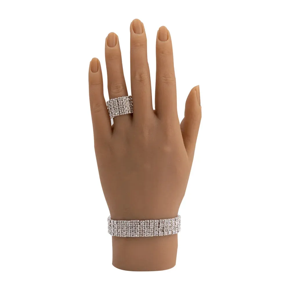 One Piece Female Lifesize Silicone Practice Hand Mannequin with Flexible Fingers Adjustment For Nails Display