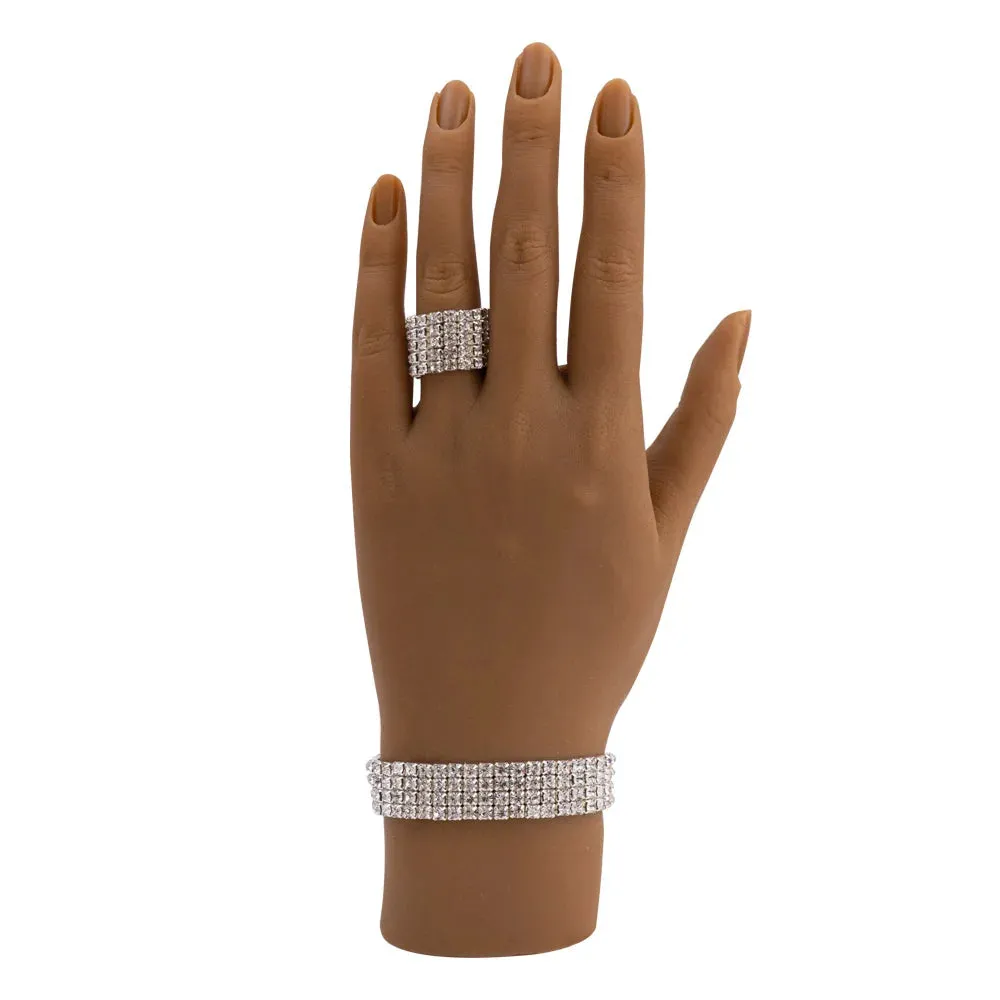 One Piece Female Lifesize Silicone Practice Hand Mannequin with Flexible Fingers Adjustment For Nails Display