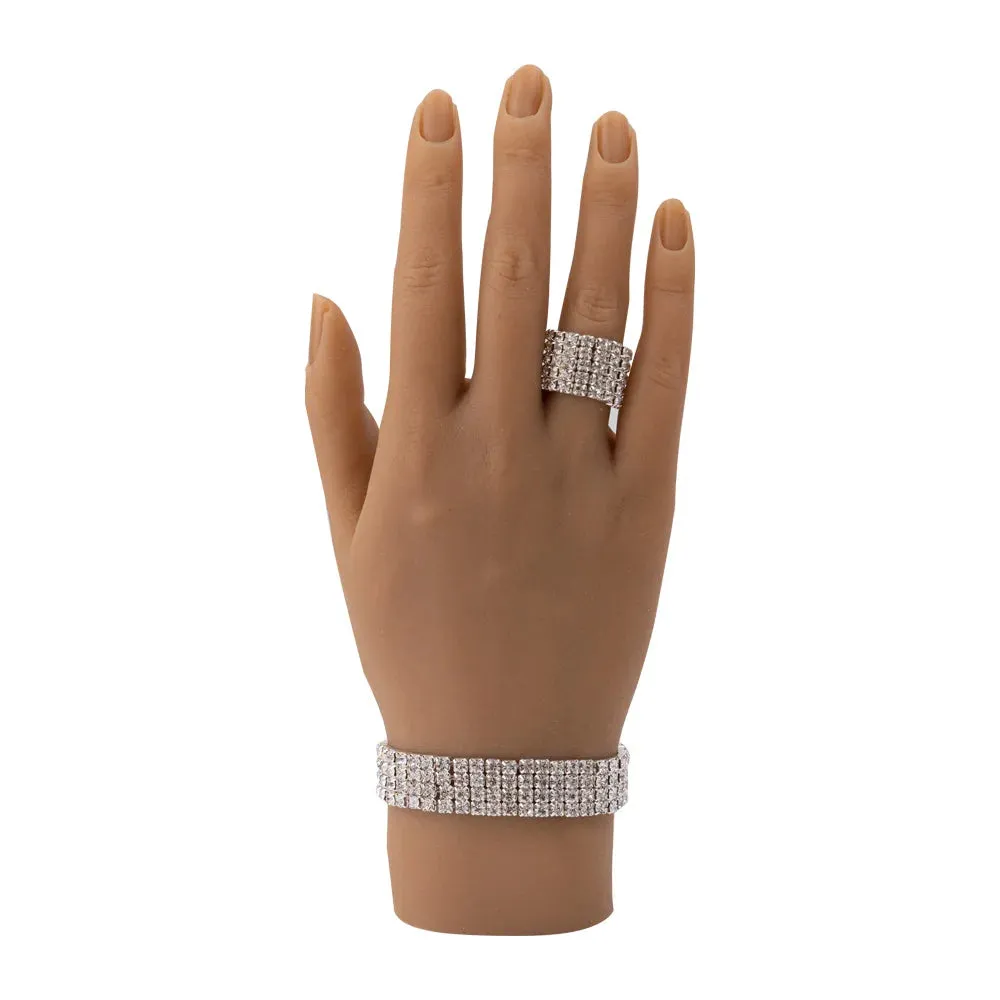 One Piece Female Lifesize Silicone Practice Hand Mannequin with Flexible Fingers Adjustment For Nails Display