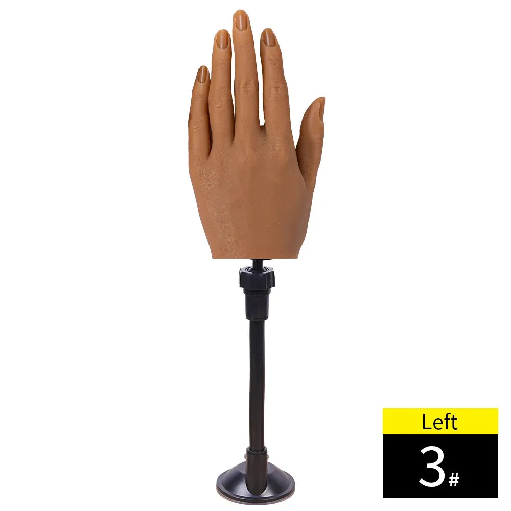 One Piece Female Lifesize Silicone Practice Hand Mannequin with Flexible Fingers Adjustment For Nails Display