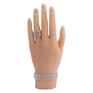 One Piece Female Lifesize Silicone Practice Hand Mannequin with Flexible Fingers Adjustment For Nails Display