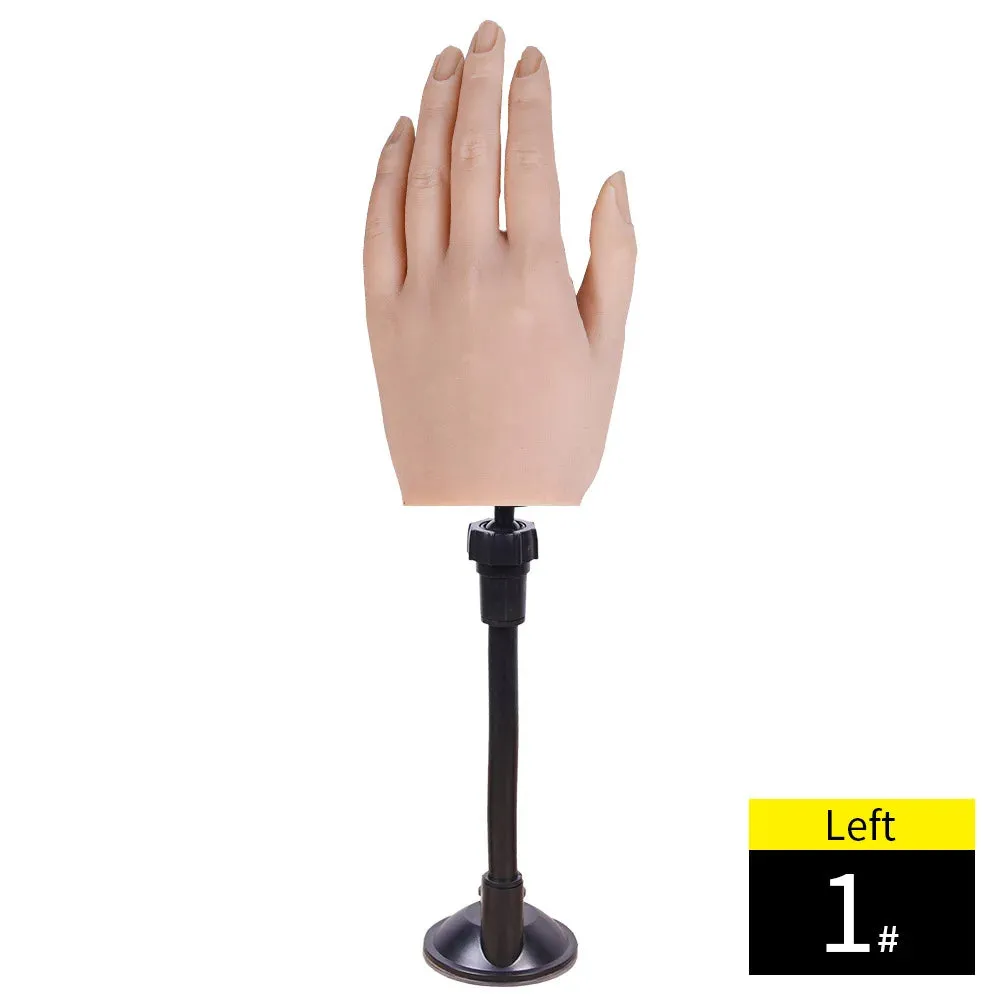 One Piece Female Lifesize Silicone Practice Hand Mannequin with Flexible Fingers Adjustment For Nails Display