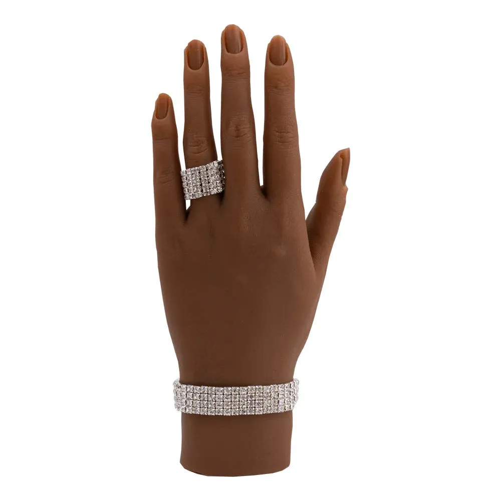 One Piece Female Lifesize Silicone Practice Hand Mannequin with Flexible Fingers Adjustment For Nails Display