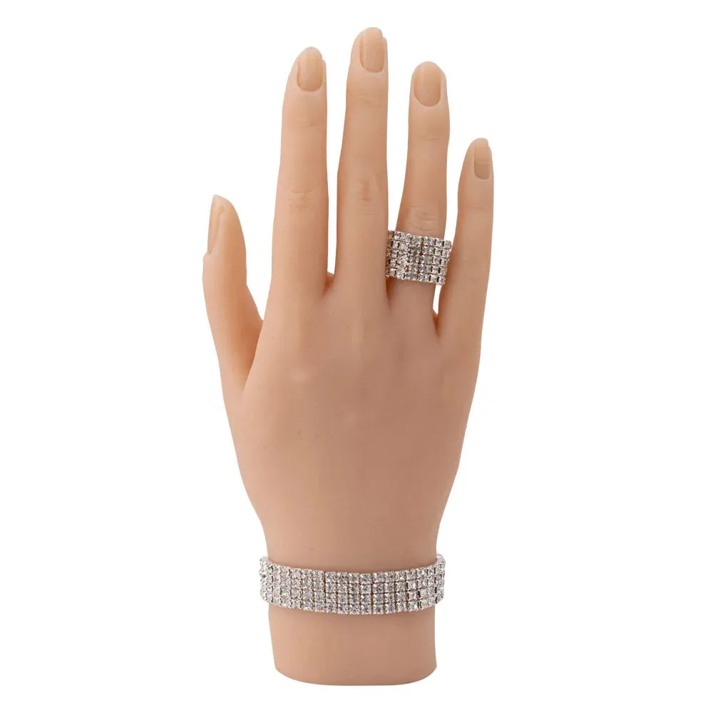 One Piece Female Lifesize Silicone Practice Hand Mannequin with Flexible Fingers Adjustment For Nails Display