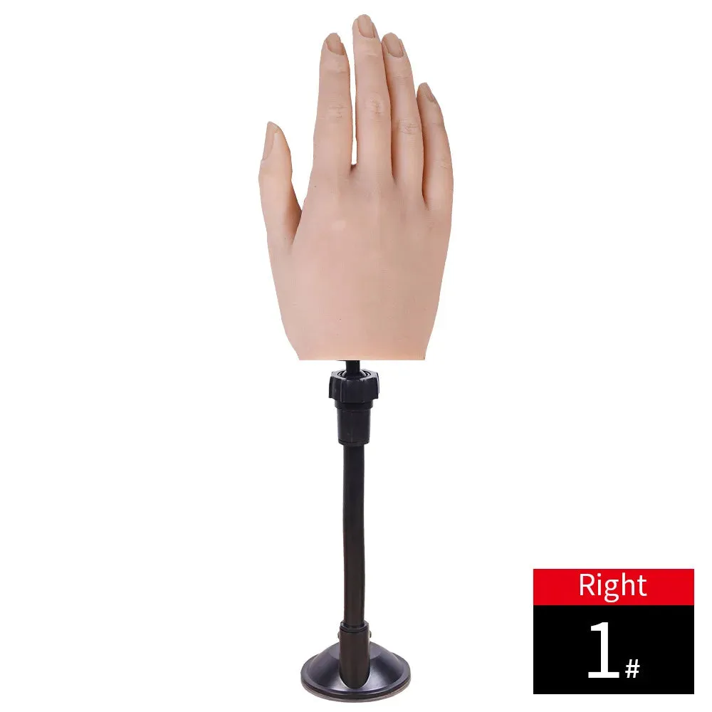 One Piece Female Lifesize Silicone Practice Hand Mannequin with Flexible Fingers Adjustment For Nails Display