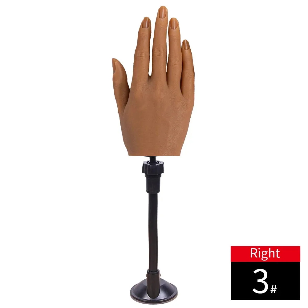 One Piece Female Lifesize Silicone Practice Hand Mannequin with Flexible Fingers Adjustment For Nails Display