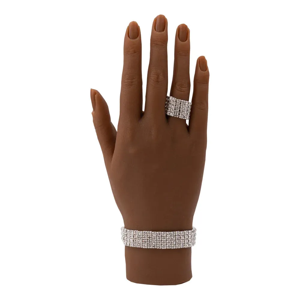 One Piece Female Lifesize Silicone Practice Hand Mannequin with Flexible Fingers Adjustment For Nails Display
