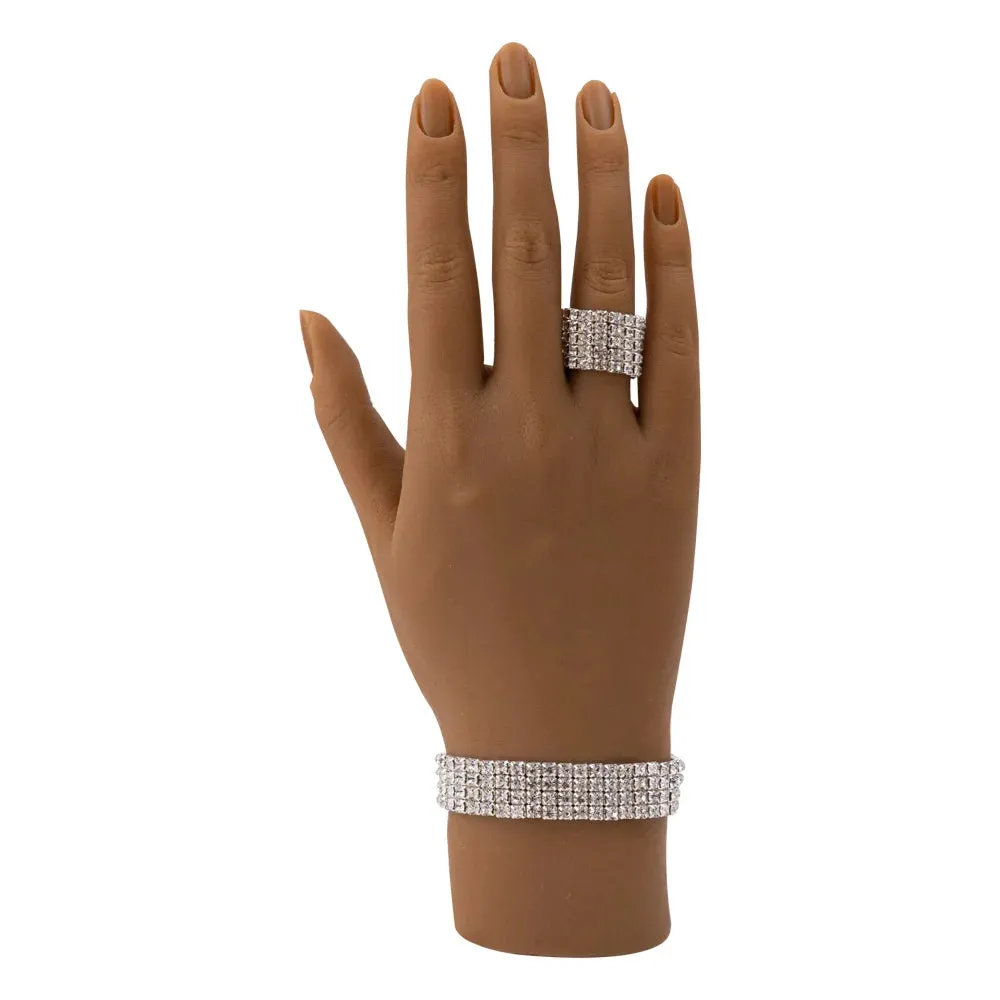 One Piece Female Lifesize Silicone Practice Hand Mannequin with Flexible Fingers Adjustment For Nails Display