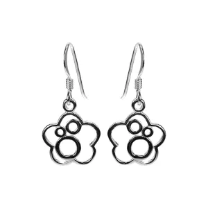 Open flower & circles earrings