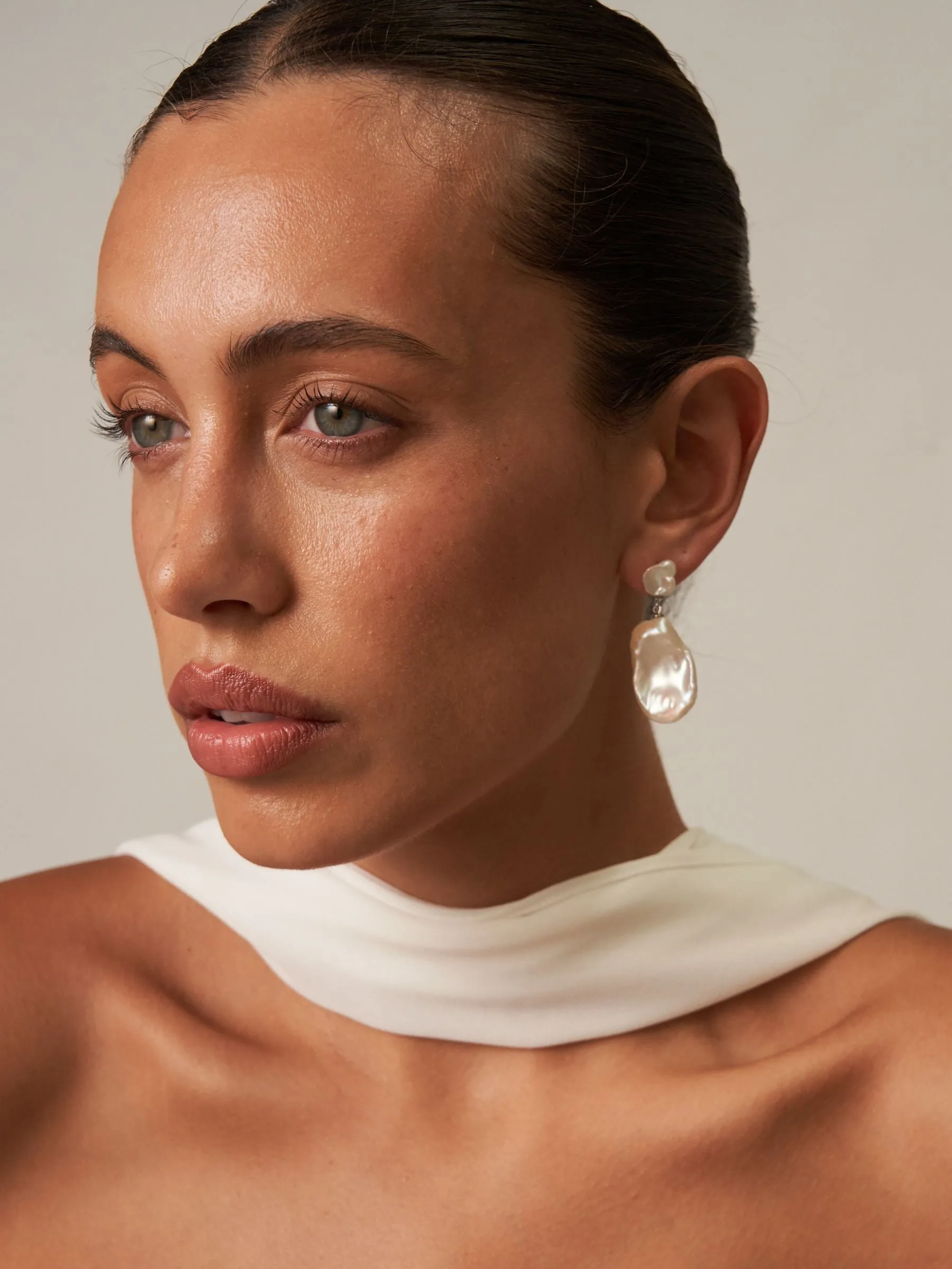 Ottilie | Large Keshi Pearl Drop Earrings