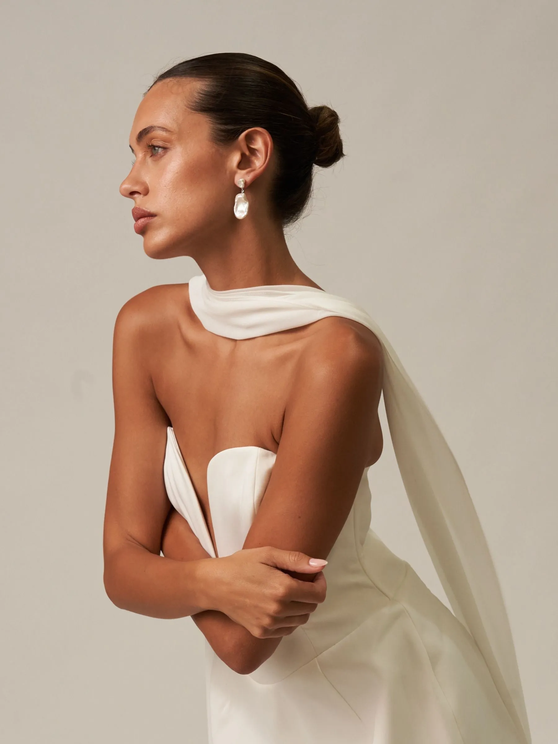 Ottilie | Large Keshi Pearl Drop Earrings