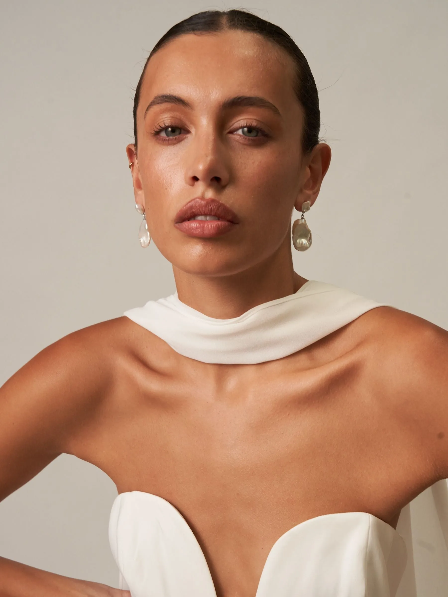 Ottilie | Large Keshi Pearl Drop Earrings