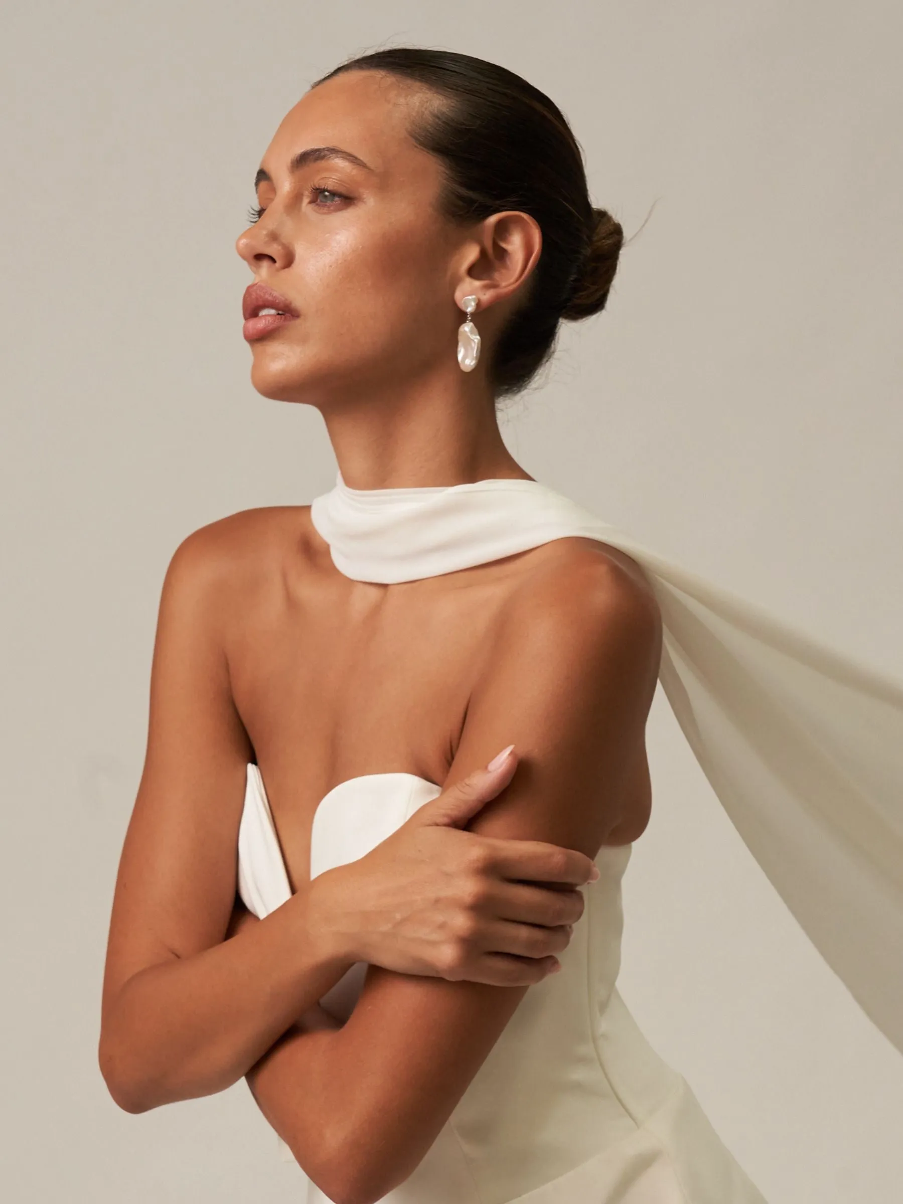 Ottilie | Large Keshi Pearl Drop Earrings