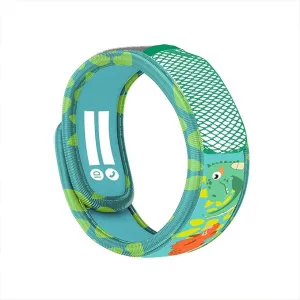 PARA'KITO Bug & Mosquito Bracelets for Kids | Mosquito Spray Alternative | Waterproof, Outdoor Insect Wristband w/Natural Essential Oils | Hiking, Trekking & Camping Accessories (Green Dinosaur)