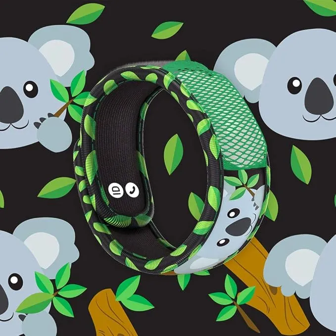 PARA'KITO Bug & Mosquito Bracelets for Kids | Mosquito Spray Alternative | Waterproof, Outdoor Insect Wristband w/Natural Essential Oils | Hiking, Trekking & Camping Accessories (Koala)