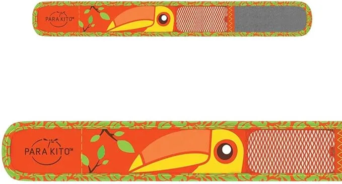 PARA'KITO Bug & Mosquito Bracelets for Kids | Mosquito Spray Alternative | Waterproof, Outdoor Insect Wristband w/Natural Essential Oils | Hiking, Trekking & Camping Accessories (Toucan)