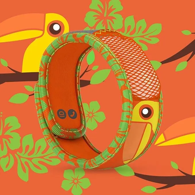 PARA'KITO Bug & Mosquito Bracelets for Kids | Mosquito Spray Alternative | Waterproof, Outdoor Insect Wristband w/Natural Essential Oils | Hiking, Trekking & Camping Accessories (Toucan)