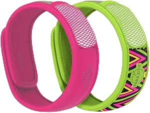 PARA'KITO Mosquito Repellent Bracelets   Refill Pellets Bundle | w/Peppermint Oil, Essential Oils | Hiking & Camping Accessories | Paraben Free, DEET Free - 2 Wristbands & 2 Refills (Fuchsia   Inka)