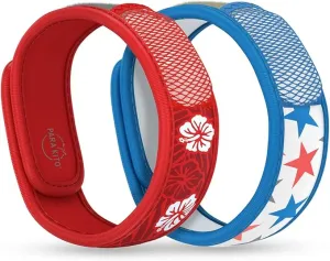 PARA'KITO Mosquito Repellent Bracelets   Refill Pellets Bundle | w/Peppermint Oil, Essential Oils | Hiking & Camping Accessories | Paraben Free, DEET Free - 2 Wristbands & 2 Refills (Hawaii   Stars)